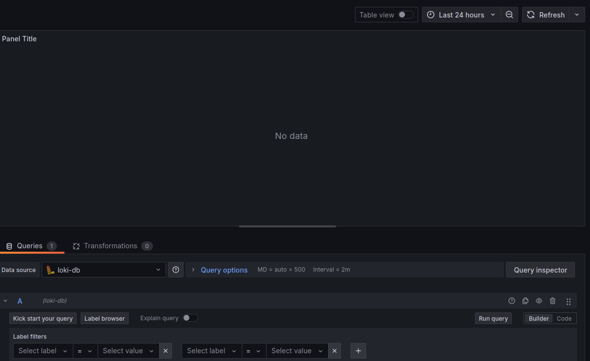Grafana No Data Message